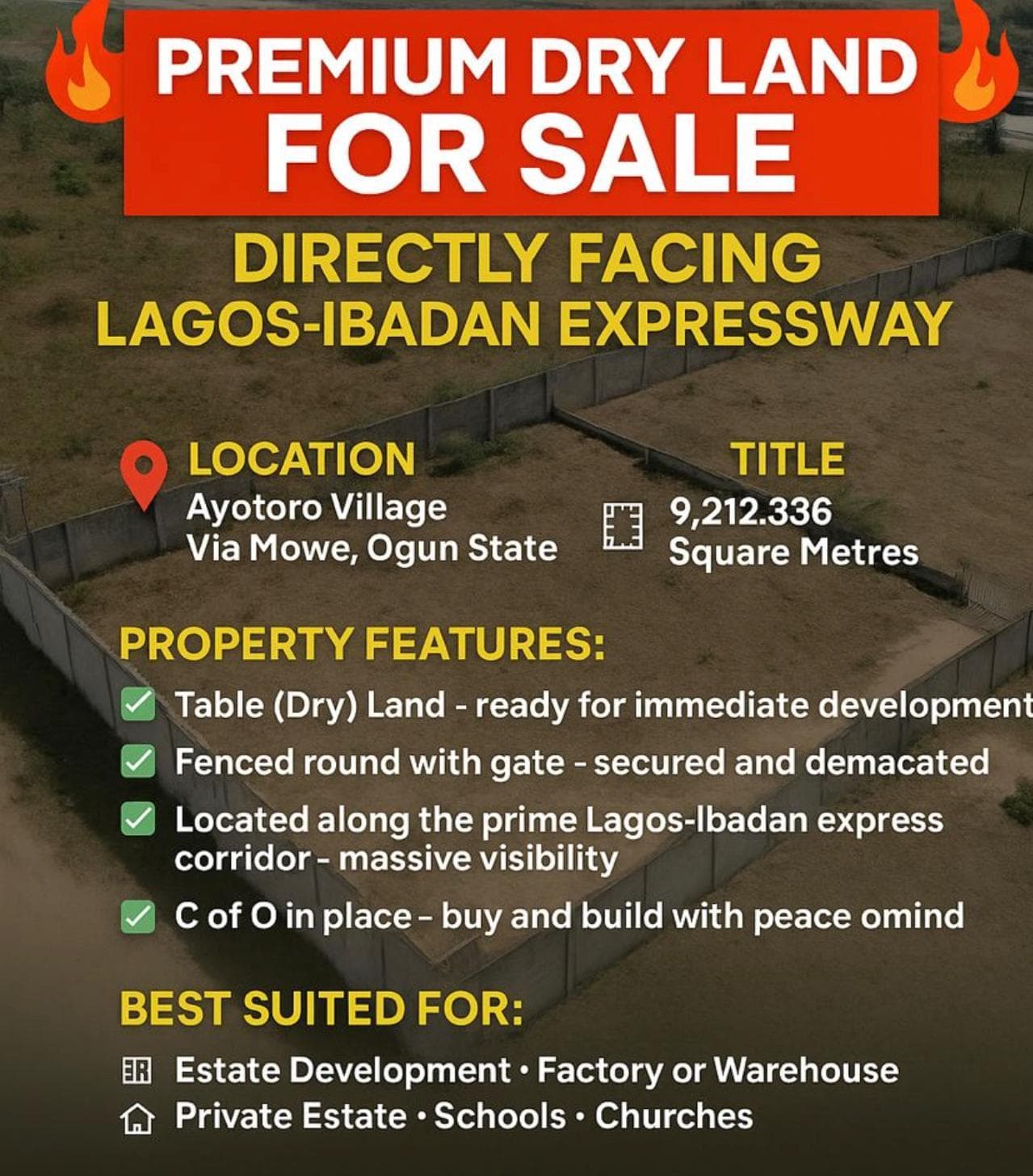14 Plots of Land for Sale Near Redeem Camp, Ibadan Express Road
