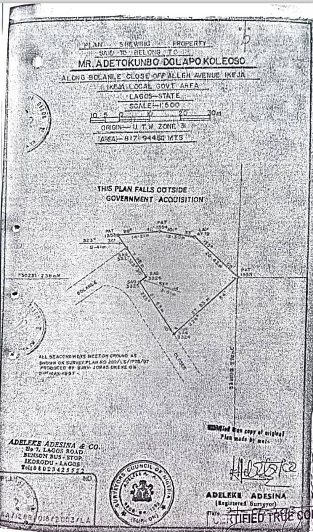 Land for Sale in Ikeja, Lagos