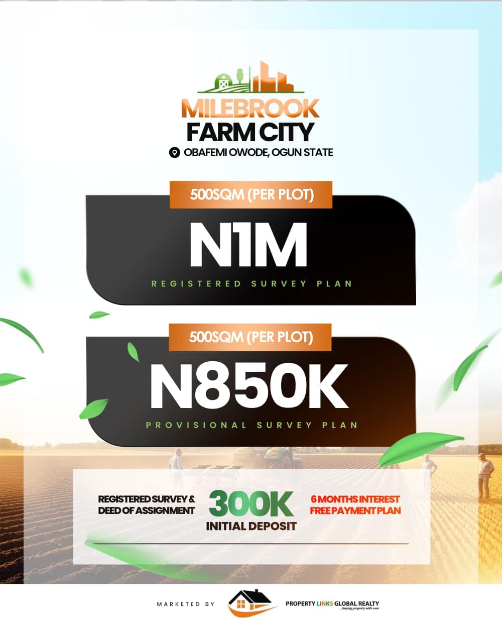 500 Sqm Land for Sale in Milebrook Farm City