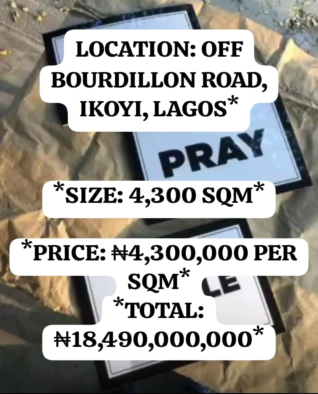 4,300 sqm Land for Sale Off Bourdillon Road, Ikoyi, Lagos