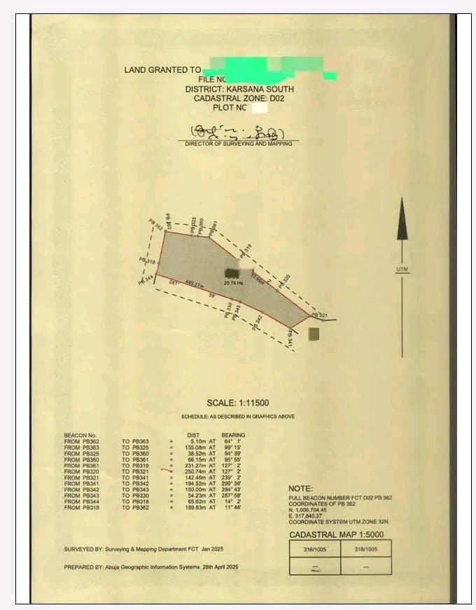 20 Hectares of Mixed Use Land for Sale in Karsana South, Abuja