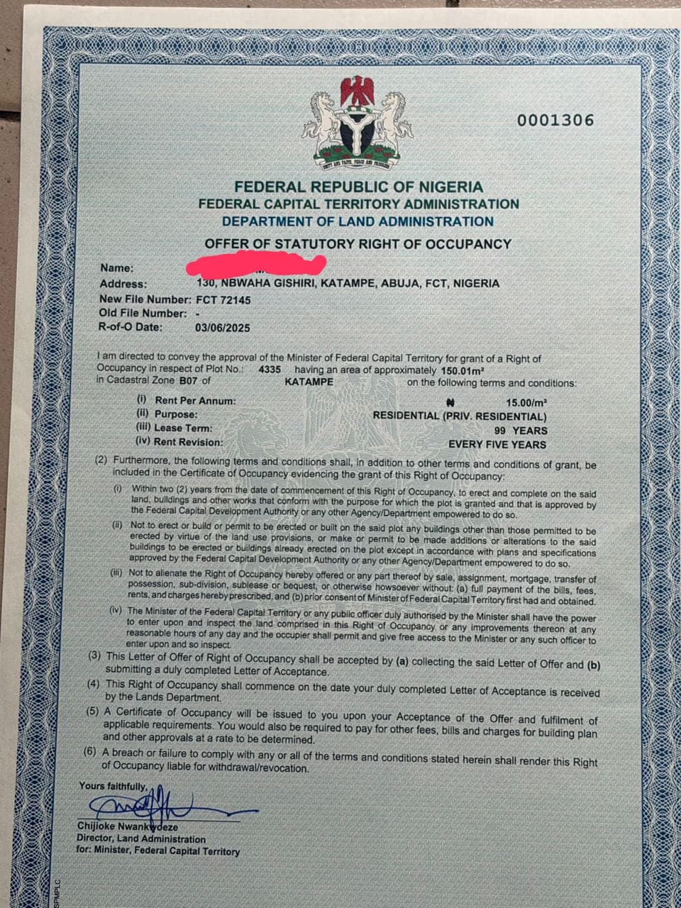 Land for Sale in Gishiri Katampe, Abuja