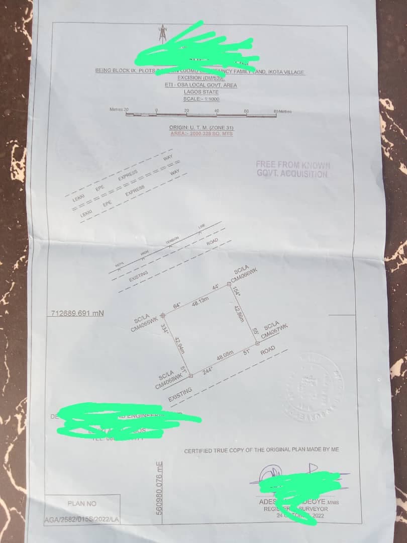 Land for Sale Opposite Ikota School, After Mega Chicken