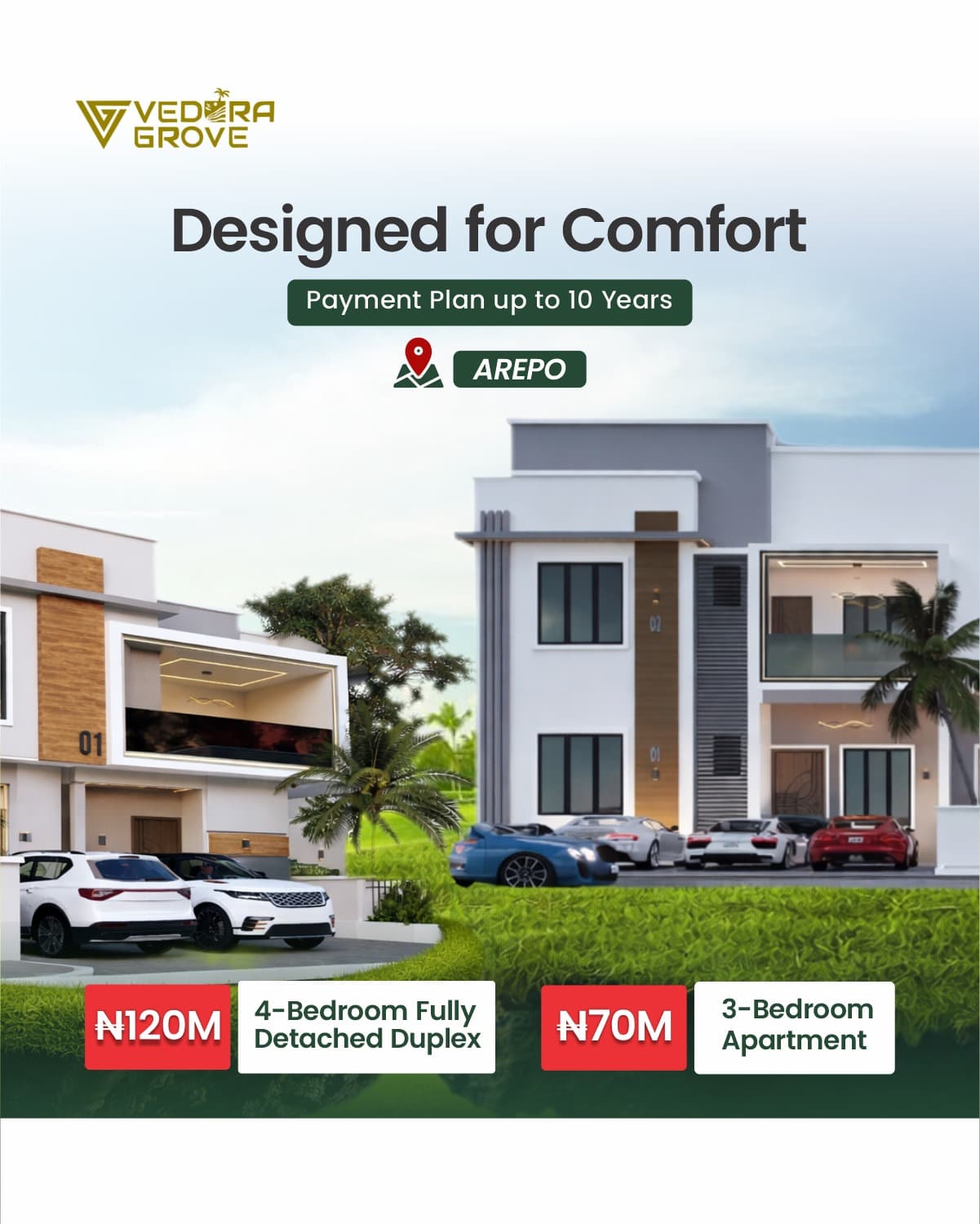 3 Bedroom Flat for Sale in Arepo, Lagos
